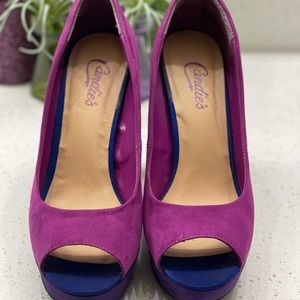 Candie’s Pumps.   Color: Fuchsia / Purple / Blue.   Size: 8.5